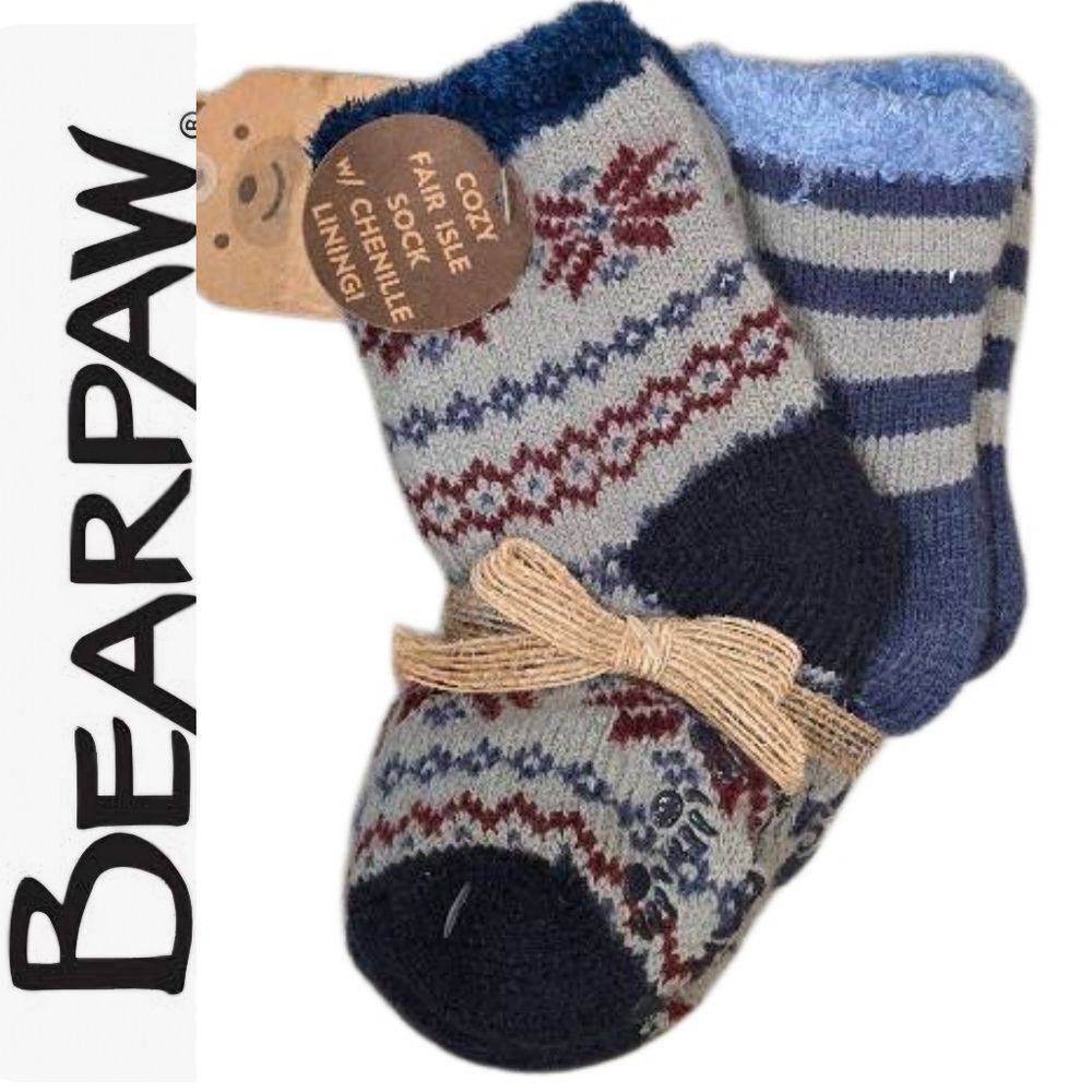 BearPaw Fair Isle Chenille Lined‎ Socks